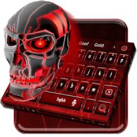 Red Neon Skull Keyboard Theme