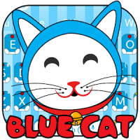 Blue Cute Kitty Keyboard Theme