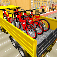 conductor de camión de transporte de bicicleta 3d