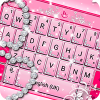 Pink Sparkling Diamond Princess Keyboard Theme