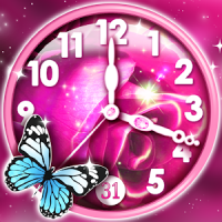 Pink Clock Live Wallpaper