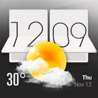 HTCスタイル天気ウィジェットシンプル、きれい、リアルタイム
