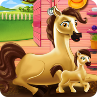 Pony and Newborn Baby Caring