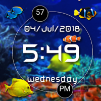 LED Digital Clock with Aquarium live wallpaper