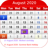 UK Calendar 2020