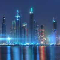 Dubai bei Nacht Hintergrund
