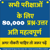 80,000+ GK Questions for all exam in Hindi
