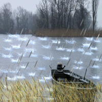 milieux lacustres pluie animés