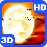 Full Moon Scary Flying Bats 3D