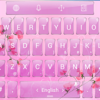 Keyboard Theme Glass Pink Flow