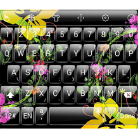 T Glass Flowers TouchPal Theme