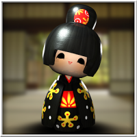 Japanische Geisha-Puppe 3D
