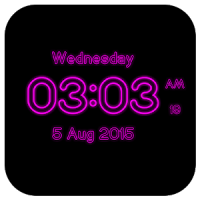 Neon Digital Clock Live Wallpaper