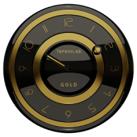 Schwarzes Gold-Uhr-widget