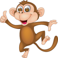 Macaco feliz amigo