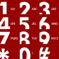 Red big button EXDialer theme