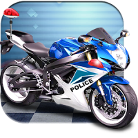 Raza motocicleta 3D Policía 16