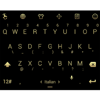 Keyboard Theme Flat Black Gold