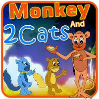 Monkey and 2 Cats Kids Story