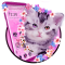 Cute Pink Floral Cat Theme