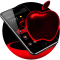 Red Neon Apple Dark Theme