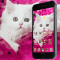 Pink Persian white Cat theme